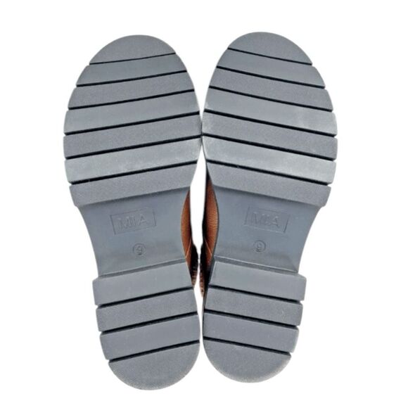 MIA Marsha Lug Hiking Boots Brown Vegan Leather Lace Up Textile Cuff 9 - Picture 7 of 10